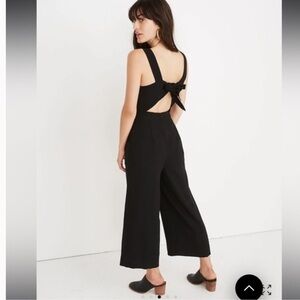 Madewell Black Apron Bow Back Jumpsuit